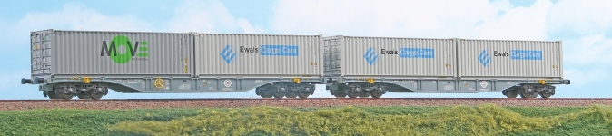 ACME 90199 - H0 - 2-tlg. Set Containerwagen Sgnss 60, Ermewa, Ep. VI